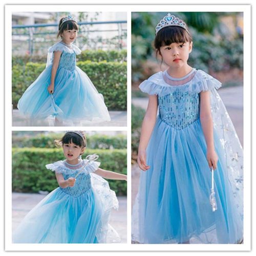  DXYtech Snow Queen Elsa Costumes Frozen Princess Sequins Dress Up Party Outfit for Toddler Girls