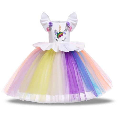  DXYtech Unicorn Costume for Girls Dress Up Clothes for Little Girls Rainbow Unicorn Tutu with Birthday Gift