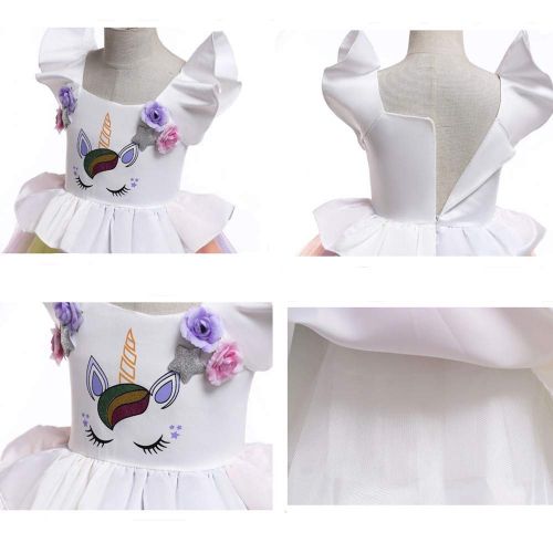  DXYtech Unicorn Costume for Girls Dress Up Clothes for Little Girls Rainbow Unicorn Tutu with Birthday Gift