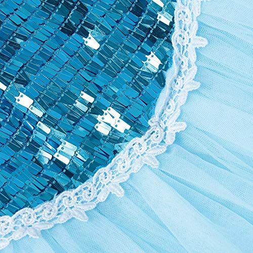  DXYtech Snow Queen Elsa Costumes Frozen Princess Sequins Dress Up Party Outfit for Toddler Girls
