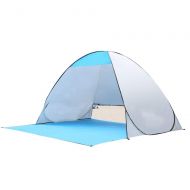 DYFAR Automatic Pop Up Tents, Ultralight Outdoor Sun Shelter Beach Tent UPF 50+ Shade Portable Camping Fishing Hiking Canopy Easy Setup Windproof 1-3 Person, Sky Blue