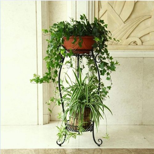  DYGDHJ Plant Stand, Metal Flower Herbs Holder Garden Patio Shelves for Plant Flower Pot Rack Display Stand Indoor and Outdoor Floor-Standing (Size : Large)