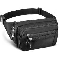 DYJ Waist Pack Bag Fanny Pack for Men&Women Waterproof Hip Bum Bag with Rain Cover Adjustable Strap for Sports Outdoors Workout Running Traveling Hiking Cycling Dog Walking Casual