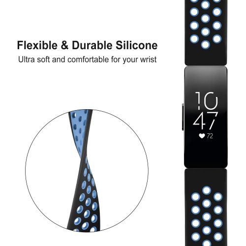  [아마존베스트]DYKEISS Fitbit Inspire HR Sport Band - Dykeiss Soft Silicone Replacement Accessory Women Men Breathable Wristband Strap, Compatible for Fitbit Inspire/Fitbit Inspire HR Fitness Tracker