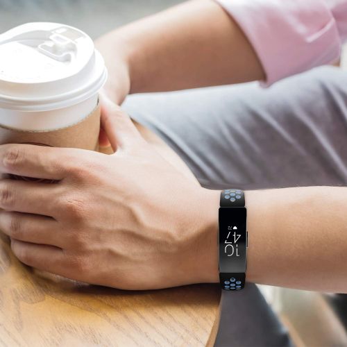  [아마존베스트]DYKEISS Fitbit Inspire HR Sport Band - Dykeiss Soft Silicone Replacement Accessory Women Men Breathable Wristband Strap, Compatible for Fitbit Inspire/Fitbit Inspire HR Fitness Tracker