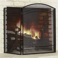 DYKJ Household Fireplace Screen, 3 Panel fire Safety Shield, Foldable Iron Fireplace Screen with Metal mesh, Independent Spark Protection Device, Outdoor Grill, Wood Burning and St
