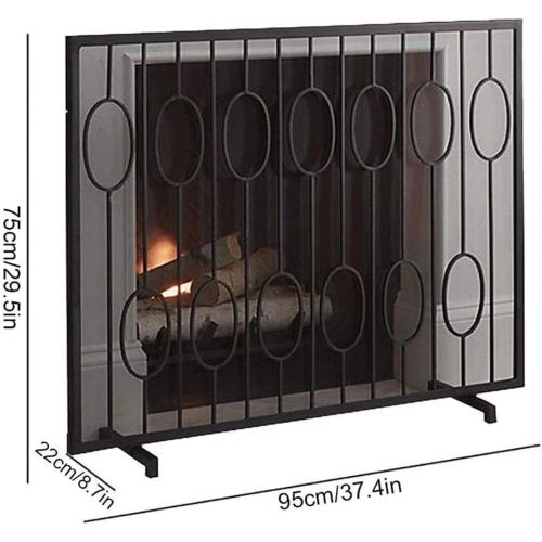  DYKJ Home Fireplace Screen, mesh Fireplace Screen Veneer, Black Fireplace mesh Screen Curtain with feet, Safety Metal Flame Ember Fence for Wood Burner/Stove/Gas fire Bedroom Decor