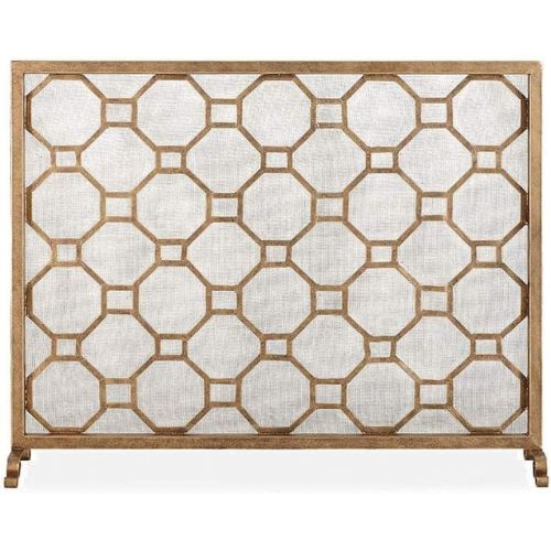  DYKJ Decorative Fireplace Screen,Veneer Fireplace Screen,Fireplace Spark Protection,Wrought Iron Fireplace Spark Protection Screen freestanding for Stove/Gas fire/Wood Burning to E