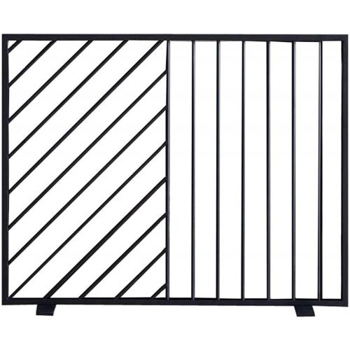  DYKJ Decorative Folding Fireplace Screen,Sparkle Fence Surround,Metal mesh Safety Fireplace Fence for Wood and Coal Burning,Stove,Grill 96 x 76 x 20 cm/38 x 30 x 8 Black ensures Lo