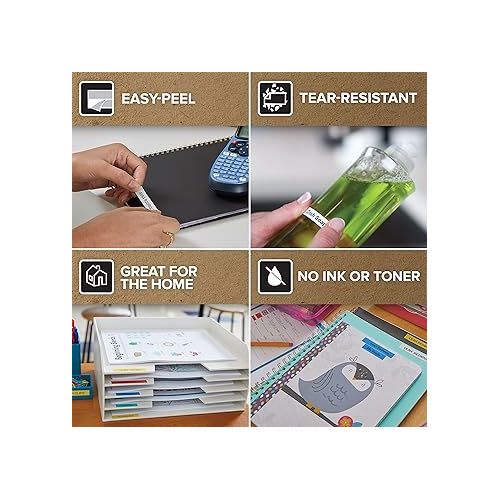  DYMO Label Maker with 3 Bonus Labeling Tapes | LetraTag 100H Handheld Label Maker & LT Label Tapes, Easy-to-Use, Great for Home & Office Organization