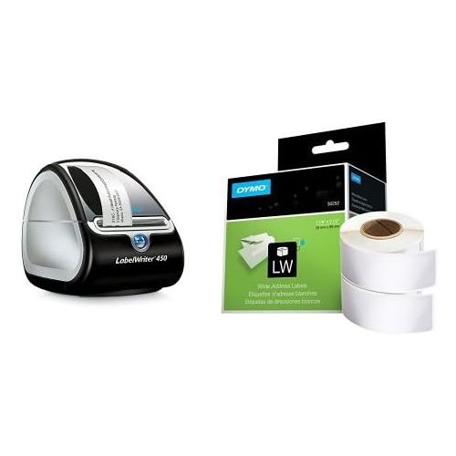  DYMO LabelWriter 450 Thermal Label Printer with 2 extra roll of 350 White Mailing Address Labels