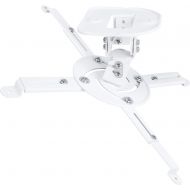 DYNAVISTA Full Motion Universal Projector Ceiling Mount Bracket with Adjustable Extendable Arms Rotating Swivel Tilt and Low Profile Mount for Home and Office Projector (White)