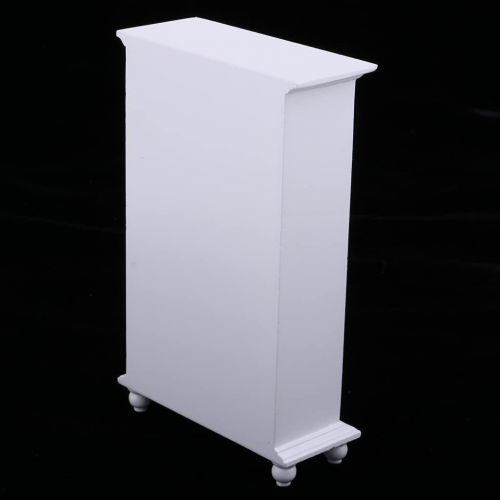  DYNWAVE 1/12 White Armoire 3-Layers Closet Wooden Furniture Kit for Doll House Bedroom Living Room Decoration