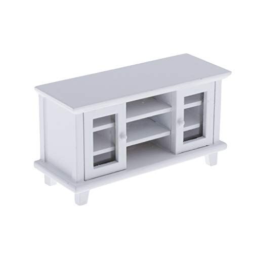  DYNWAVE 1/12 Scale TV Cabinet Furniture for Doll House Any Rooms Decor, Miniature Realistic Model Display Ornaments