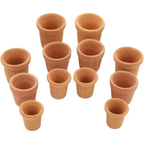  DYNWAVE 24 Pcs/Set Miniature Bonsai Flower Pots for 1/12 Dollhouse Fairy Garden Decor Accessories