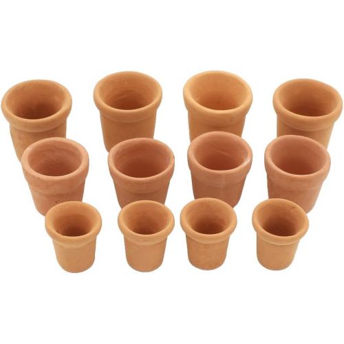  DYNWAVE 24 Pcs/Set Miniature Bonsai Flower Pots for 1/12 Dollhouse Fairy Garden Decor Accessories