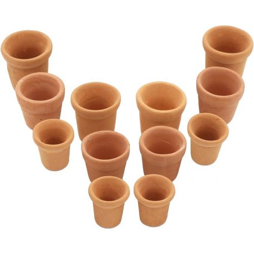  DYNWAVE 24 Pcs/Set Miniature Bonsai Flower Pots for 1/12 Dollhouse Fairy Garden Decor Accessories