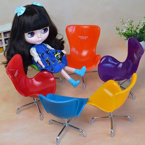  DYNWAVE 2 Set 1/6 Plastic Swivel Chair for Dollhouse Living Room or Dining Room Decor, 12inch Dolls Accessories, Furniture for Sideshow for Blythe