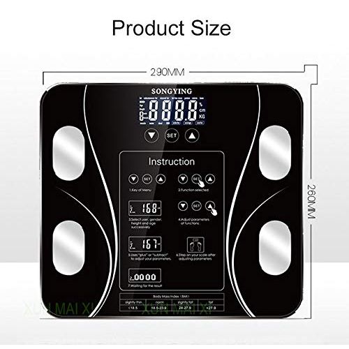  DZSF Bathroom Body Index Electronic Smart Weighing Scales, Fat BMI Scale Digital Human Weight Mi Scales Floor LCD Display