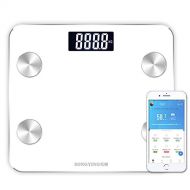 DZSF Bluetooth Scales Floor Body Weight, Bathroom Scale Smart Backlit Display Scale,Wireless Body Fat Water Muscle Mass BMI(White)