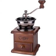 DZWYC Coffee machine Retro Manual Crank Coffee machine Home Small Espresso Coffee Maker with Grinder Wooden Freshly Ground Espresso machine Coffee Maker (Color : A)