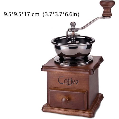  DZWYC Coffee machine Retro Manual Crank Coffee machine Home Small Espresso Coffee Maker with Grinder Wooden Freshly Ground Espresso machine Coffee Maker (Color : A)