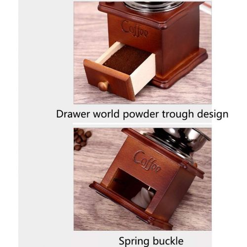  DZWYC Coffee machine Retro Manual Crank Coffee machine Home Small Espresso Coffee Maker with Grinder Wooden Freshly Ground Espresso machine Coffee Maker (Color : A)