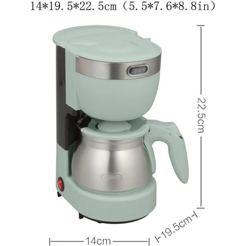  DZWYC Coffee machine Vintage Green Filter Coffee machine Home Office Fully Automatic Coffee machine Espresso Coffee Small Practical Maker Drip Coffee Machines Coffee Maker (Color : Green