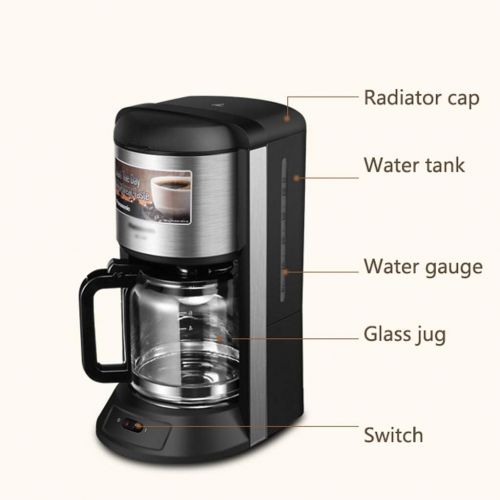  DZWYC Coffee machine High Temperature Steam Filter Coffee machine Espresso Coffee Drip Coffee Machines Home Office Semi Automatic Coffee machine 1200ml Coffee maker (Color : A)