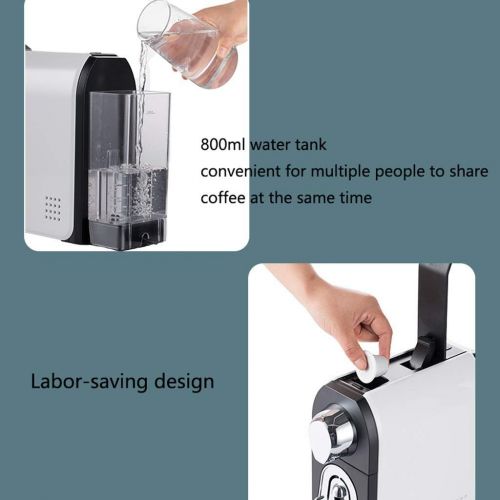  DZWYC Grinding machine Custom Cup Size Capsule Coffee machine Home Office Fully Automatic Coffee machine Small Espresso Coffee Maker Handle Portable Manual (Color : White)