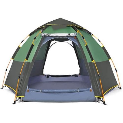  DZWYC Camping Tents Hexagonal Camping Tent 8 Person with 6 Side Mesh Waterproof Double Layer Instant Tent for Family Hiking Family Tent (Color : Green)