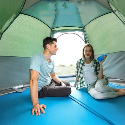  DZWYC Camping Tents Hexagonal Camping Tent 8 Person with 6 Side Mesh Waterproof Double Layer Instant Tent for Family Hiking Family Tent (Color : Green)