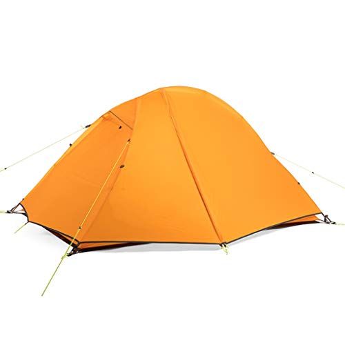  DZWYC Camping Tents Ultralight Camping Tent 2 Person with 2 Doors Easy Set Up Double Layer Waterproof 3 Season Tent for Hiking Cycling Family Tent (Color : Orange)