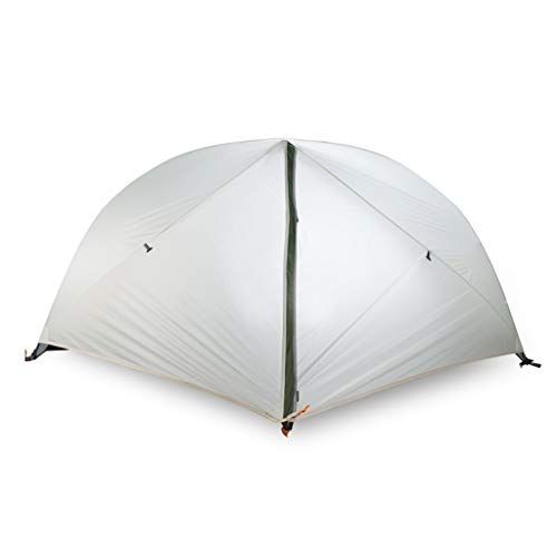  DZWYC Camping Tents Ultralight Camping Tent 2 Person 20D Silicone Easy Set Up Double Layer Waterproof 4 Season Tent for Outdoor Hiking Family Tent (Color : White)