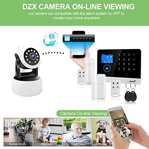  DZX Security Touch Screen Keypad LCD Display WiFi GSM 3G iOS Android APP Wireless Home Burglar Security Alarm System Kit