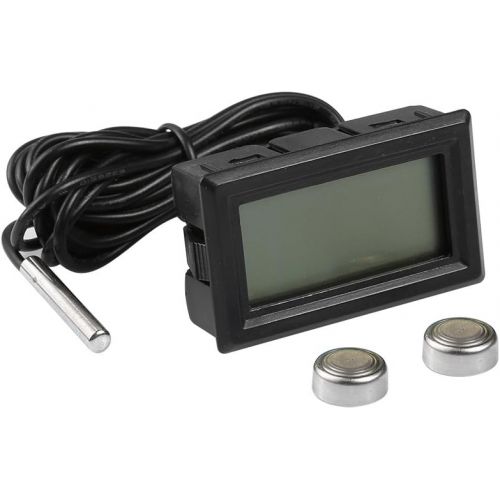  Da.Wa eSky24 Mini- Batteriebetriebenes Digitalthermometer mit LCD-Display fuer Aquarium, Terrarium, Kuehl- und Gefrierschrank usw, 2m Anschlussleitung