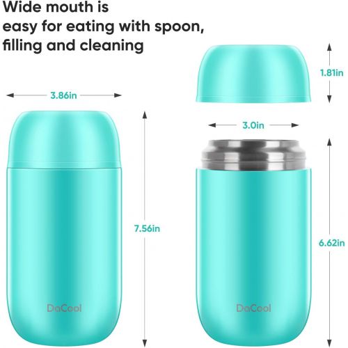  [아마존 핫딜] [아마존핫딜]DaCool Insulated Lunch Container Thermos Food Jar 24 oz Stainless Steel Vacuum Bento Lunch Box for Adult with Spoon Leak Proof Hot Food Insulated Container for Office Picnic Travel