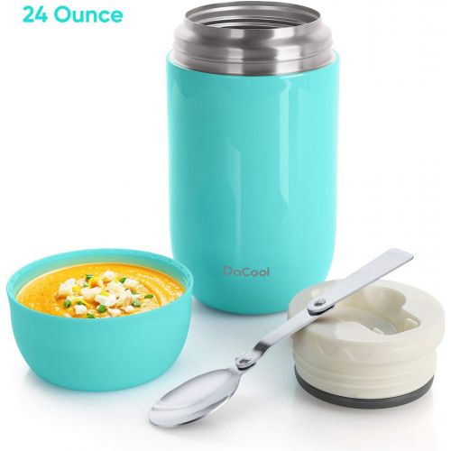  [아마존 핫딜] [아마존핫딜]DaCool Insulated Lunch Container Thermos Food Jar 24 oz Stainless Steel Vacuum Bento Lunch Box for Adult with Spoon Leak Proof Hot Food Insulated Container for Office Picnic Travel