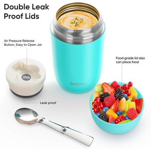  [아마존 핫딜] [아마존핫딜]DaCool Insulated Lunch Container Thermos Food Jar 24 oz Stainless Steel Vacuum Bento Lunch Box for Adult with Spoon Leak Proof Hot Food Insulated Container for Office Picnic Travel