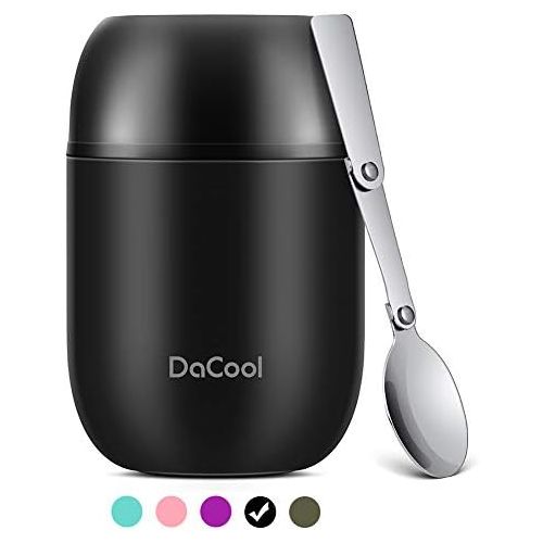  [아마존베스트]Insulated Lunch Container DaCool Hot Food Jar 16 oz Stainless Steel Vacuum Bento Lunch Box for Kids Adult with Spoon Leak Proof Hot Cold Food for School Office Picnic Travel Outdoo