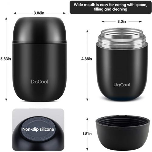  [아마존베스트]Insulated Lunch Container DaCool Hot Food Jar 16 oz Stainless Steel Vacuum Bento Lunch Box for Kids Adult with Spoon Leak Proof Hot Cold Food for School Office Picnic Travel Outdoo