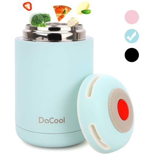  [아마존베스트]DaCool Hot Food Jar Vacuum Insulated Stainless Steel Thermos Food 16 oz School Lunch Containers for Kids Adult Office Leak Proof Keep Food Hot Cold Warm Container for Picnic Outdoo