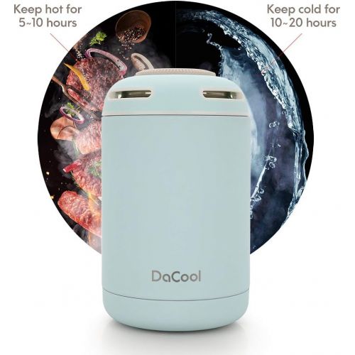  [아마존베스트]DaCool Hot Food Jar Vacuum Insulated Stainless Steel Thermos Food 16 oz School Lunch Containers for Kids Adult Office Leak Proof Keep Food Hot Cold Warm Container for Picnic Outdoo