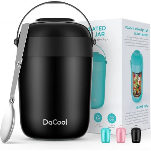  DaCool Kids Thermos for Hot Cold Food 16oz Insulated Food Jar Food Thermos for Lunch Hot Soup Leak Proof Vacuum Stainless Steel With Spoon Keep Food Warm Thermal Container for Boy