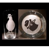 /DaDaBlast PIGEON PINT GLASS. Sandblasted Pigeon With Fedora Hat. Pigeon Gift. Pigeon Lovers Gift. Can Be Personalised. Bird Lovers Gift. Pigeon Glass