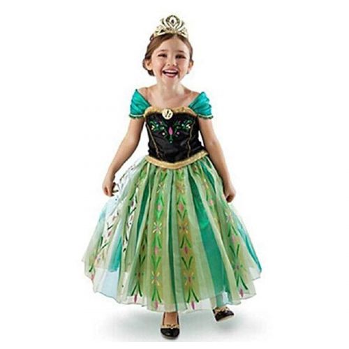  DaHeng Girls Princess Green Anna Fancy Dress Costume