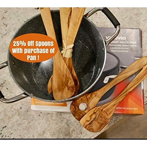  [아마존베스트]DaTerra Cucina Vesuvio 5 Quart Nonstick Dutch Oven :: Nontoxic Ceramic Coated Stock Pot with Oven Safe Glass Lid