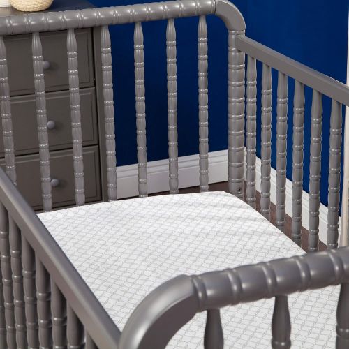  DaVinci Jenny Lind 3-in-1 Convertible Portable Crib in Fog Grey - 4 Adjustable Mattress Positions,...