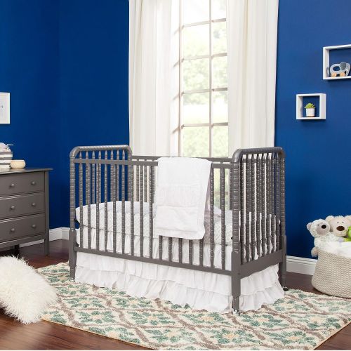  DaVinci Jenny Lind 3-in-1 Convertible Portable Crib in Fog Grey - 4 Adjustable Mattress Positions,...