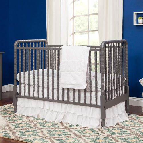  DaVinci Jenny Lind 3-in-1 Convertible Portable Crib in Fog Grey - 4 Adjustable Mattress Positions,...